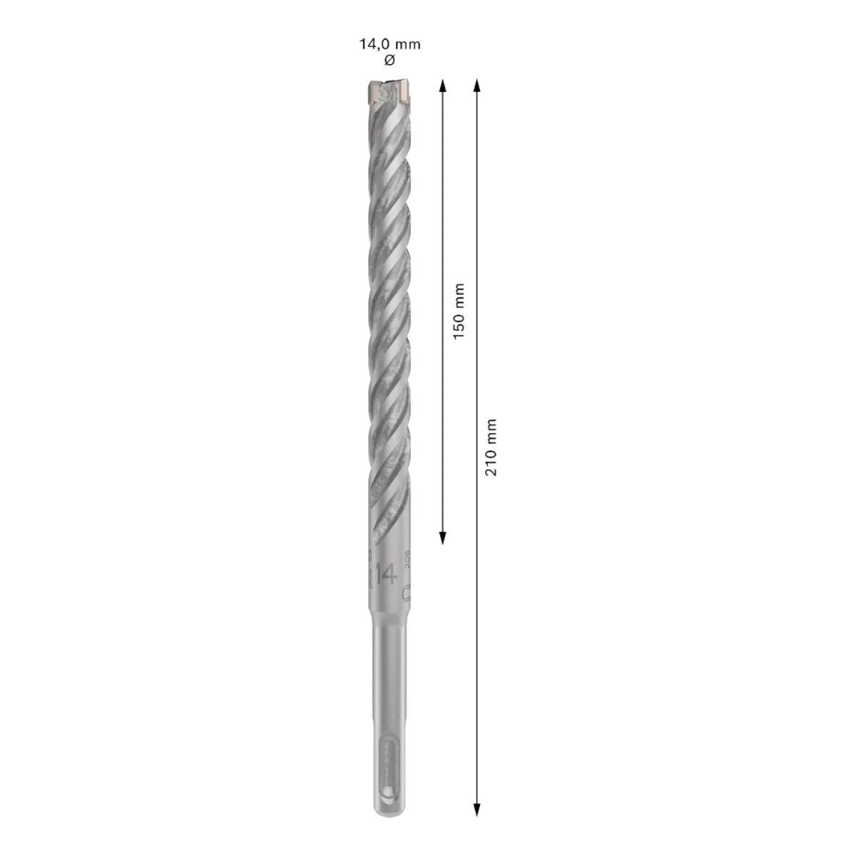 Bosch PRO SDS Plus-5X 14mm x 150mm x 210mm Hammer Drill Bit 2608833817
