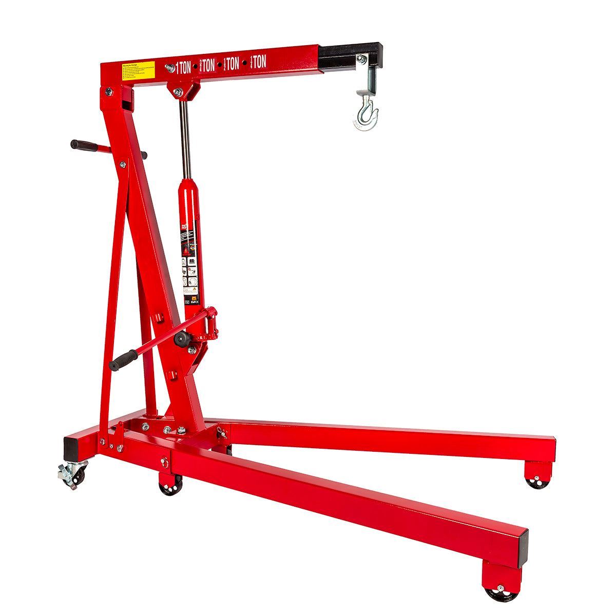 Big Red Torin 1-Ton Hydraulic Folding Engine Crane, Lifting Range 160-2040 mm