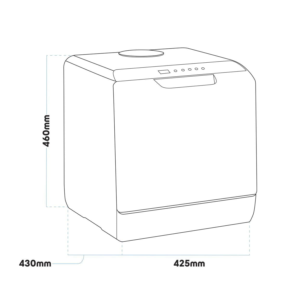Sealey DH224A Baridi Mini Portable Tabletop Dishwasher 5L Capacity