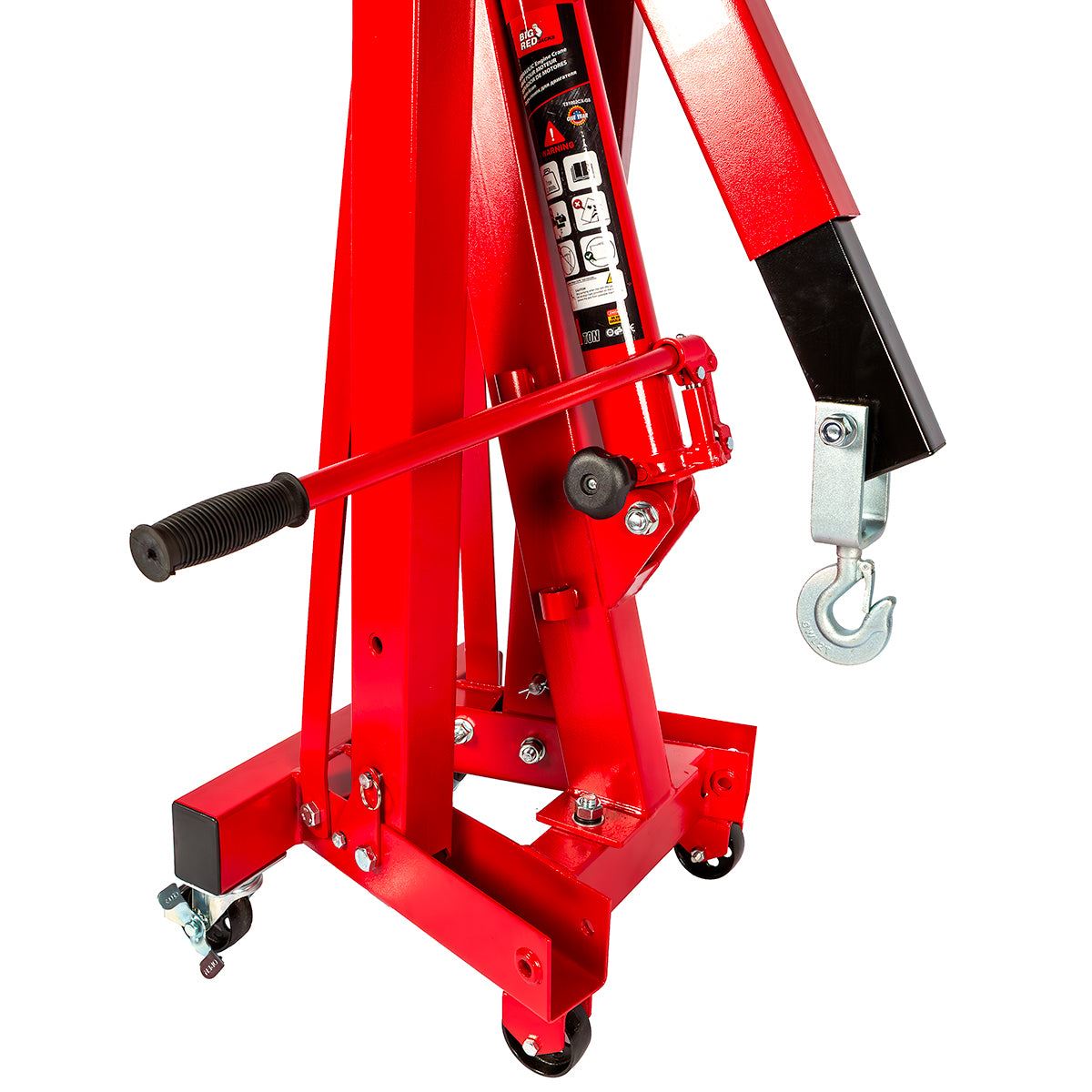 Big Red Torin 1-Ton Hydraulic Folding Engine Crane, Lifting Range 160-2040 mm