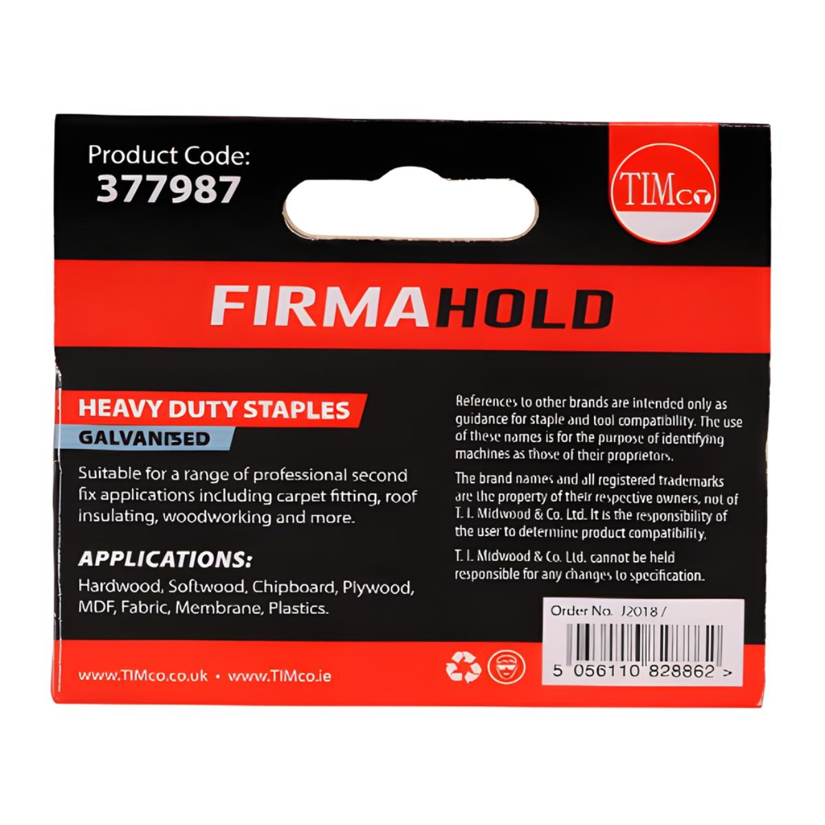 FirmaHold 6mm Heavy Duty Chisel Point Galvanised Staples Pack of 1000 - 377987