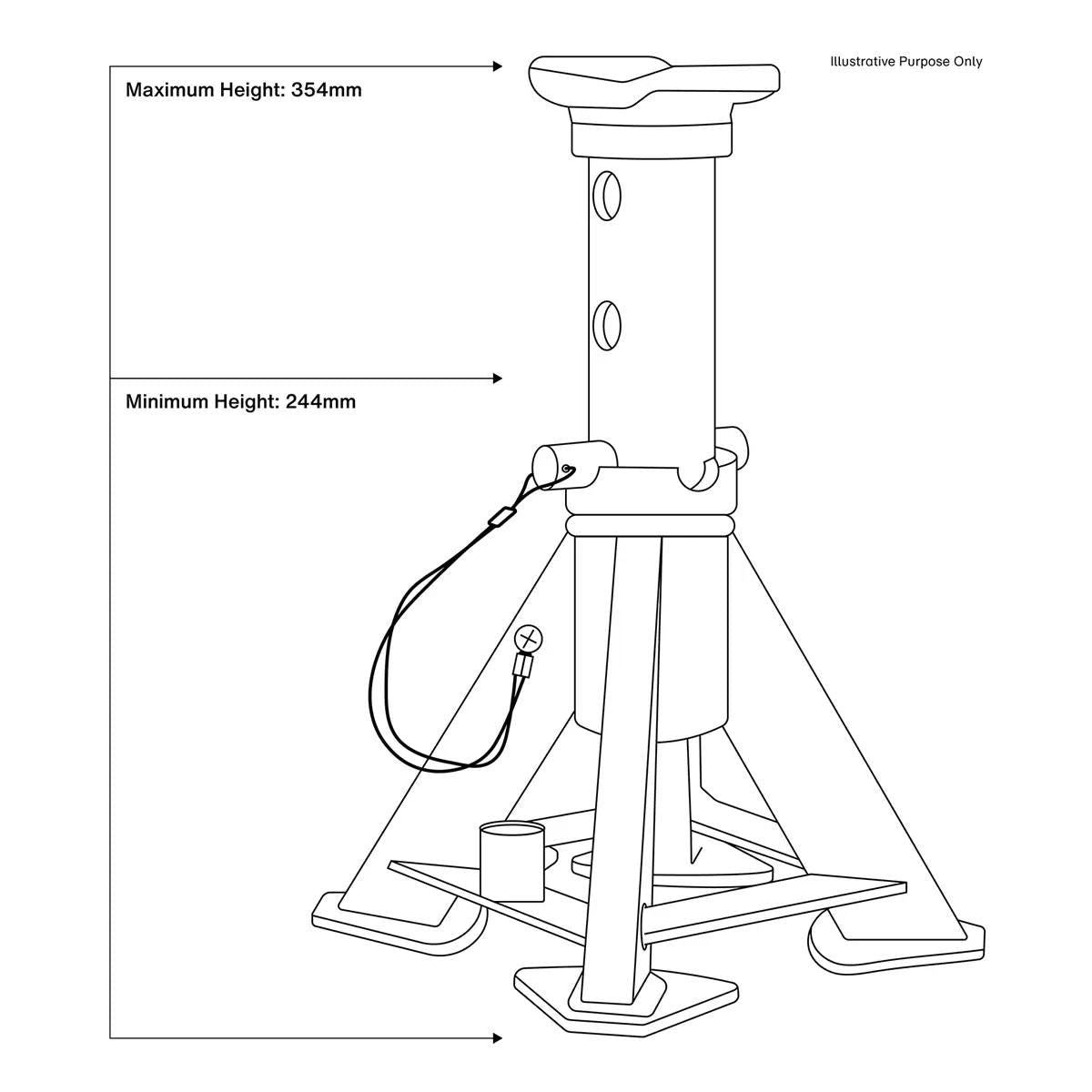 Sealey AS7S Short Axle Stands (Pair) 7 Tonne Capacity per Stand