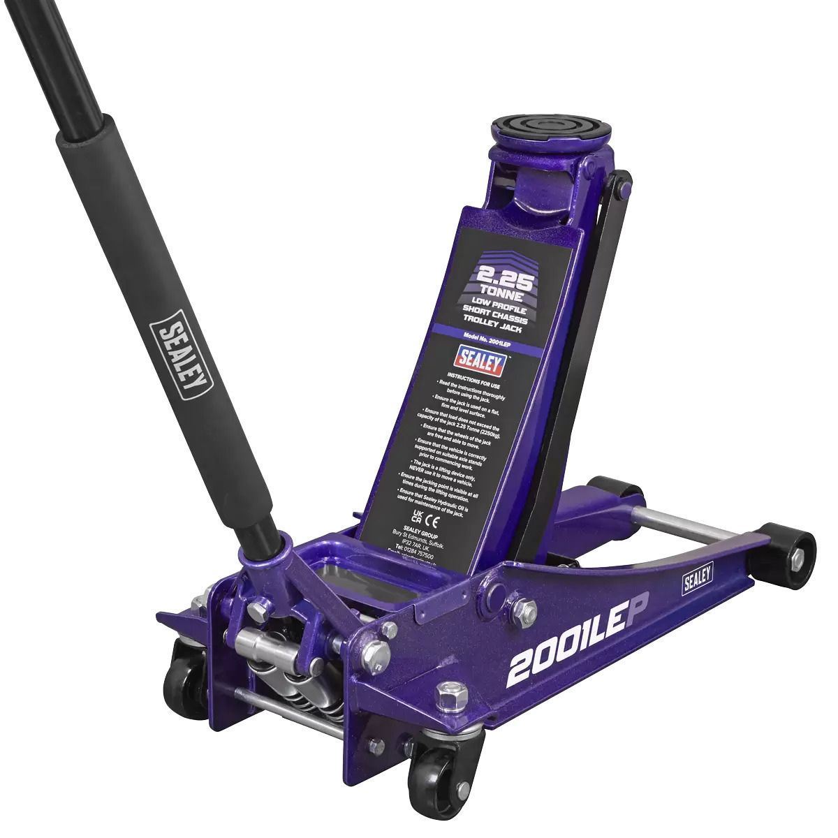 Sealey 2001LEP Low Profile Trolley Jack with Rocket Lift 2.25 Tonne Purple
