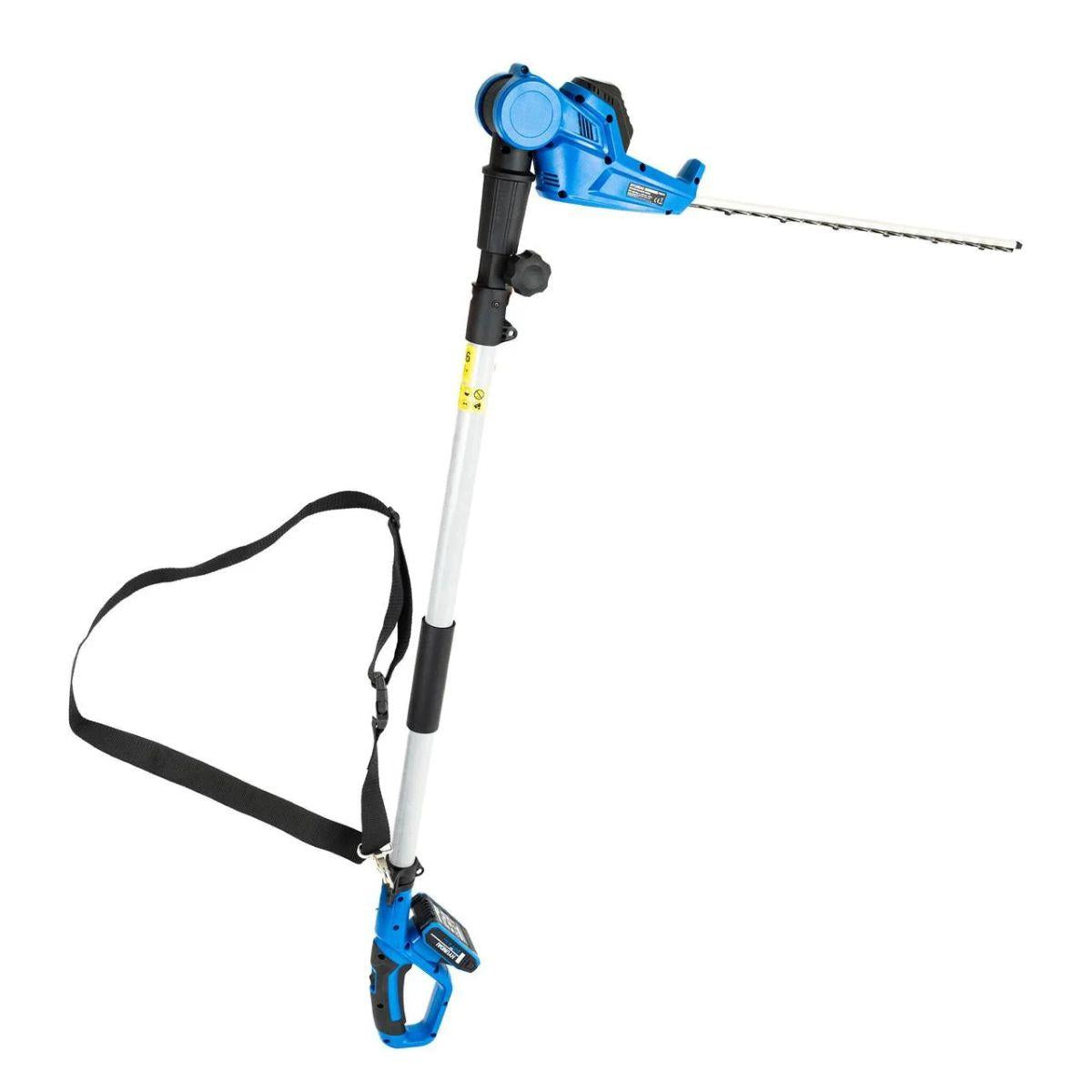 Hyundai HY20CPHT 20V 450mm Cordless Long Reach Pole Hedge Trimmer, 2.6m Long Reach with 2.0Ah li-ion Battery & Charger
