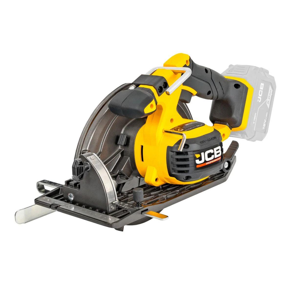 JCB-18PKIT-8 Pro 18V Combi Drill, Impact Driver, Circular Saw, Angle Grinder & Jigsaw With 2 x 2Ah & 2 x 5Ah Batteries & Dual 4.5A Fast Charger In Soft Tool Bag