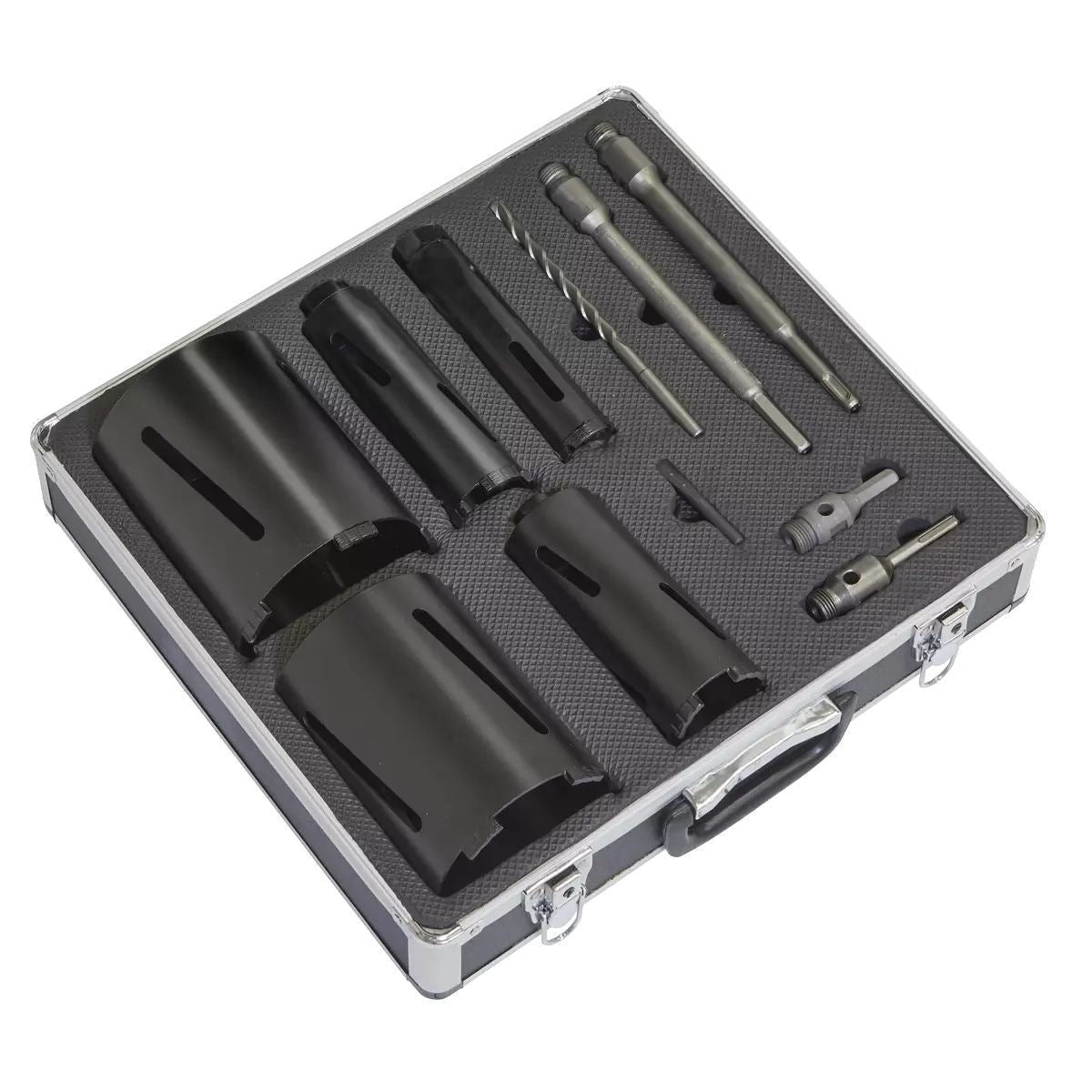 Sealey WDCKIT5 Diamond 5 Core Kit (38, 52, 65, 117, 127mm Cores with Adaptors)