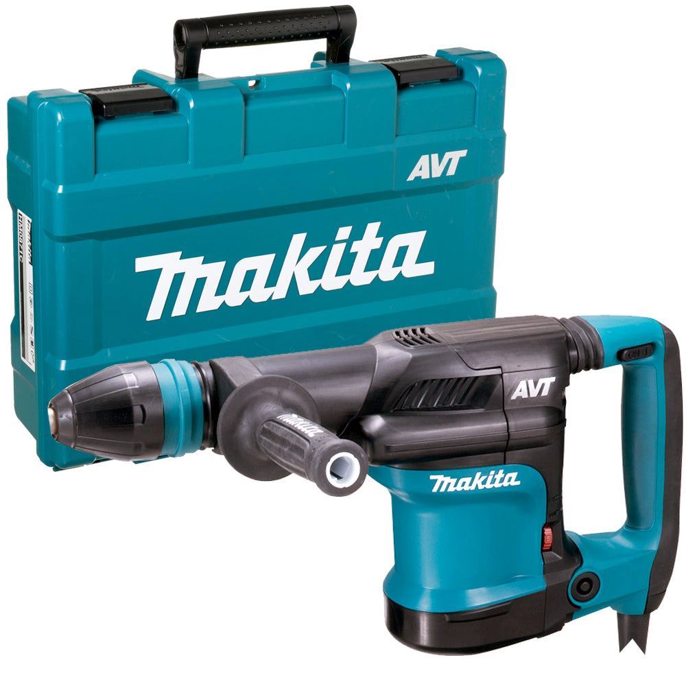 Makita HM0871C/1 SDS-MAX AVT Demolition Hammer 110V With 3 Piece Chisel Set