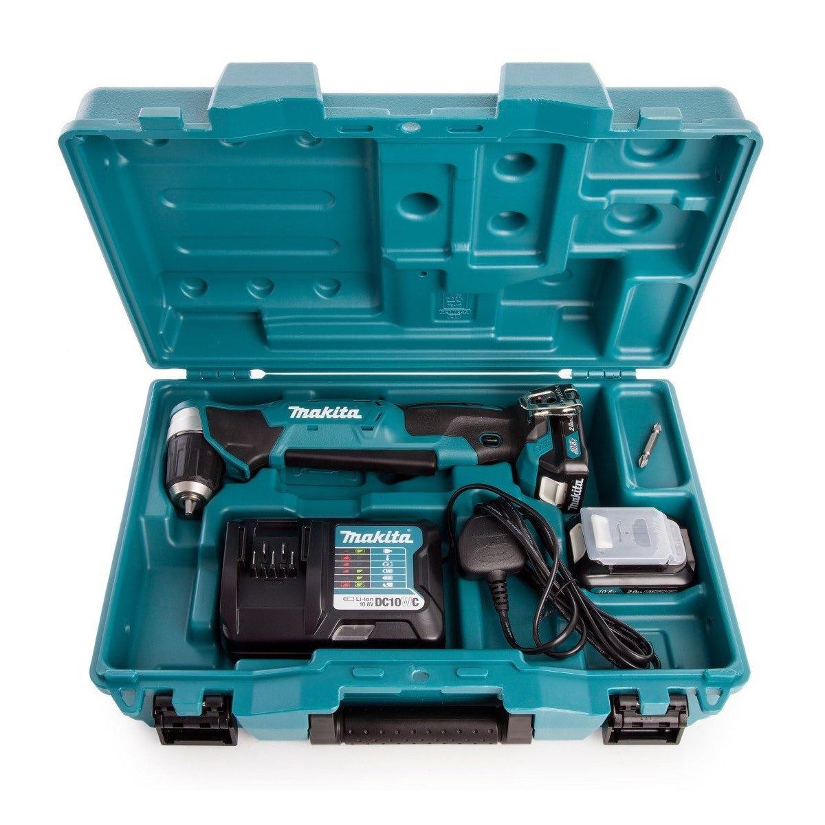 Makita DA333DWAE 12V max CXT Angle Drill With 2 x 2.0Ah Batteries, Charger & Carrying Case
