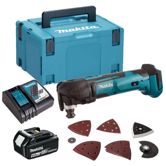 Makita DTM51ZJX7 18V LXT Li-ion Oscillating Multi Tool Cutter with 1 x 6.0Ah Battery Charger & Case