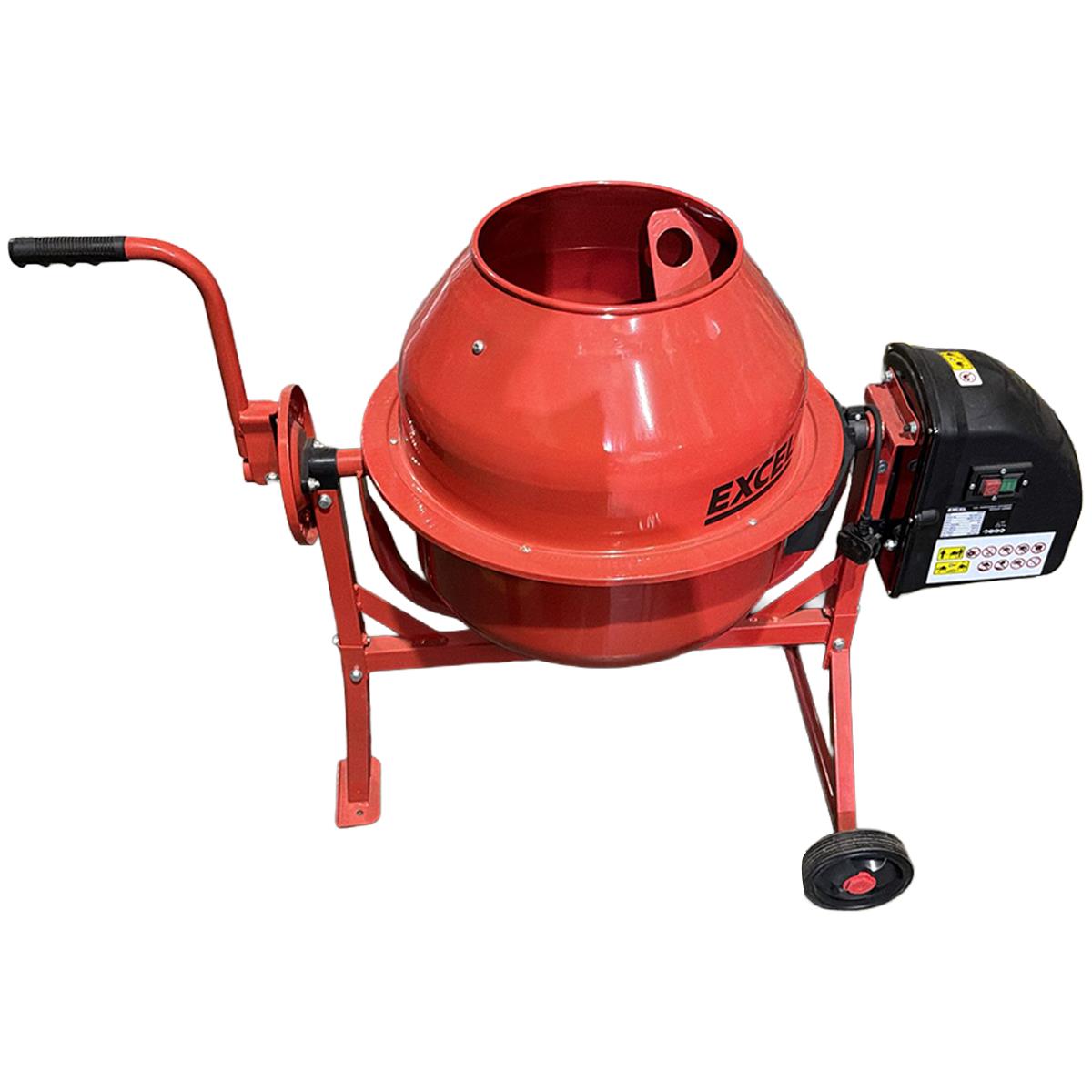 Excel 70L Portable Cement Concrete Mixer 240V/220W with Wheels Item Condition Box Opened Never Used - Collection Only