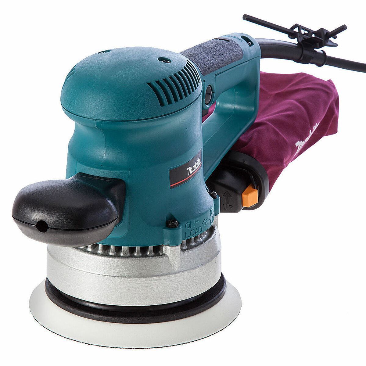 Makita BO6030/2 150mm Corded Random Orbit Sander & Dust Bag 240V with Sanding Disc 60G, 80G, 120G, 240G Pack of 100