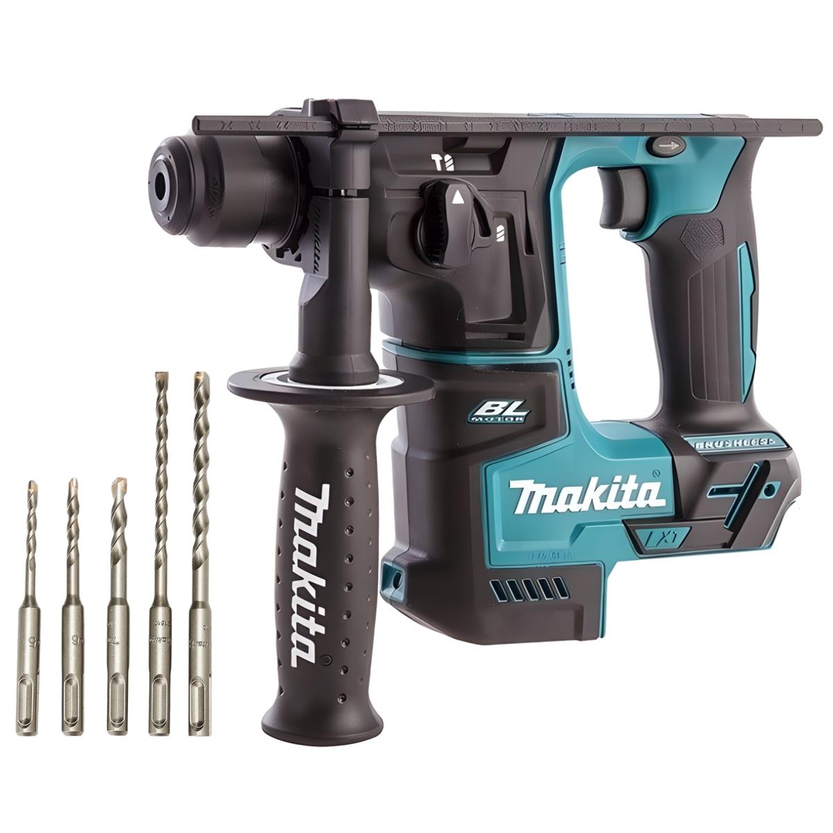 Makita DHR171Z 18V Brushless SDS+ Rotary Hammer Drill With Bit Set of 5 Piece