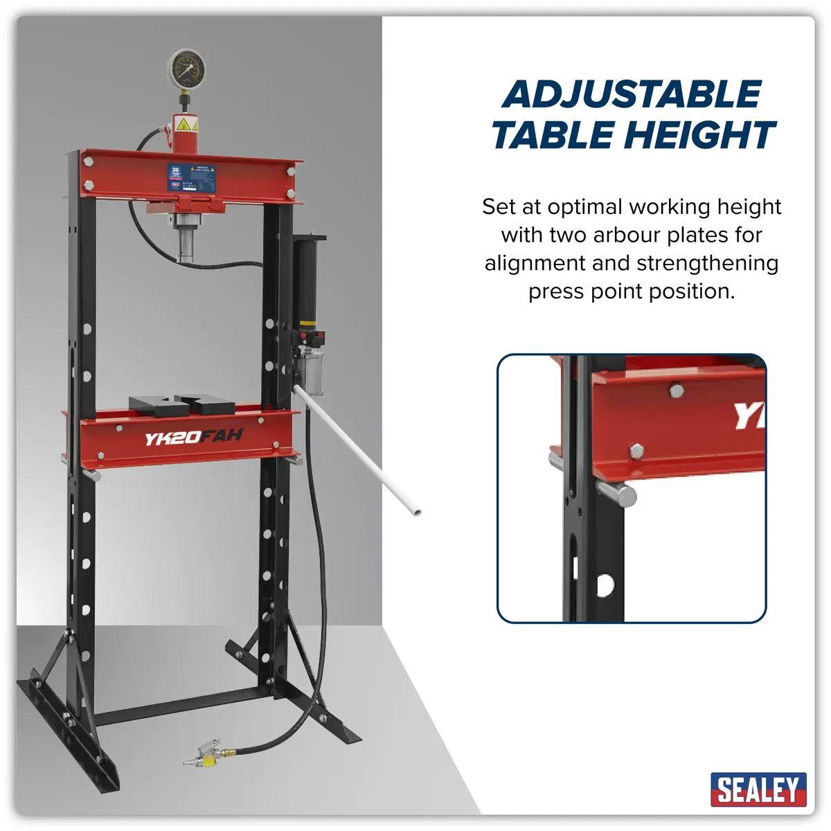 Sealey YK20FAH Air/Hydraulic Press 20 Tonne Floor Type