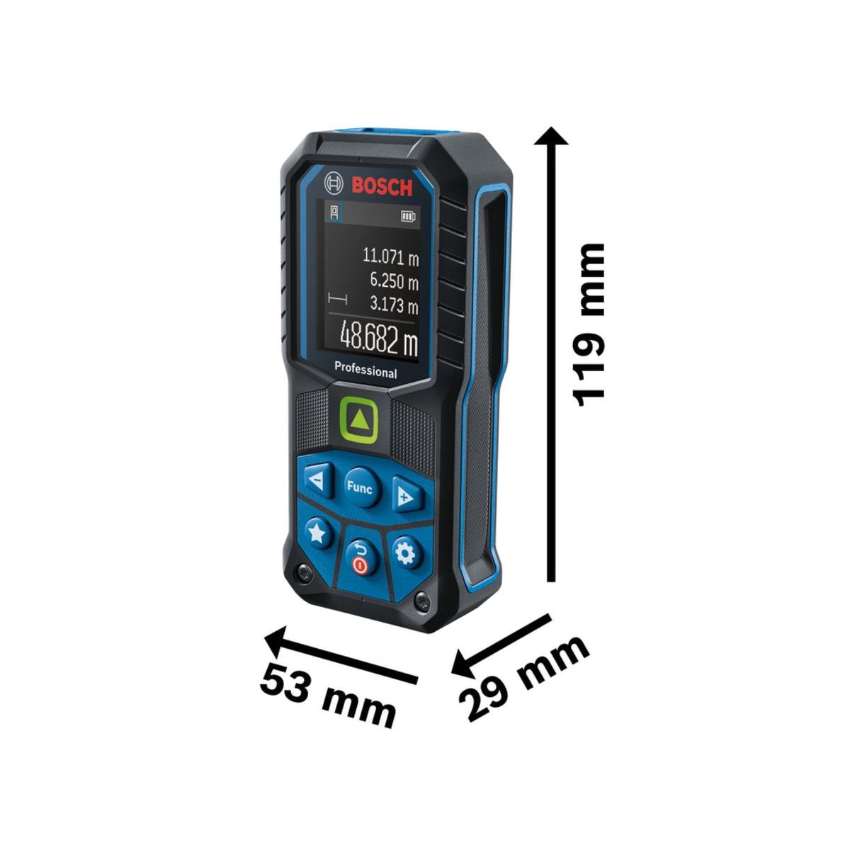 Bosch GLM 50-25 G Professional Laser Measure with Green Laser, IP65, Customizable Functions 0601072V00