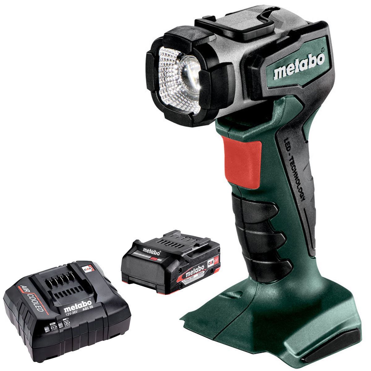 Metabo ULA 14.4-18 14.4-18V Portable LED Torch with 1 x 2.0Ah Battery & Charger