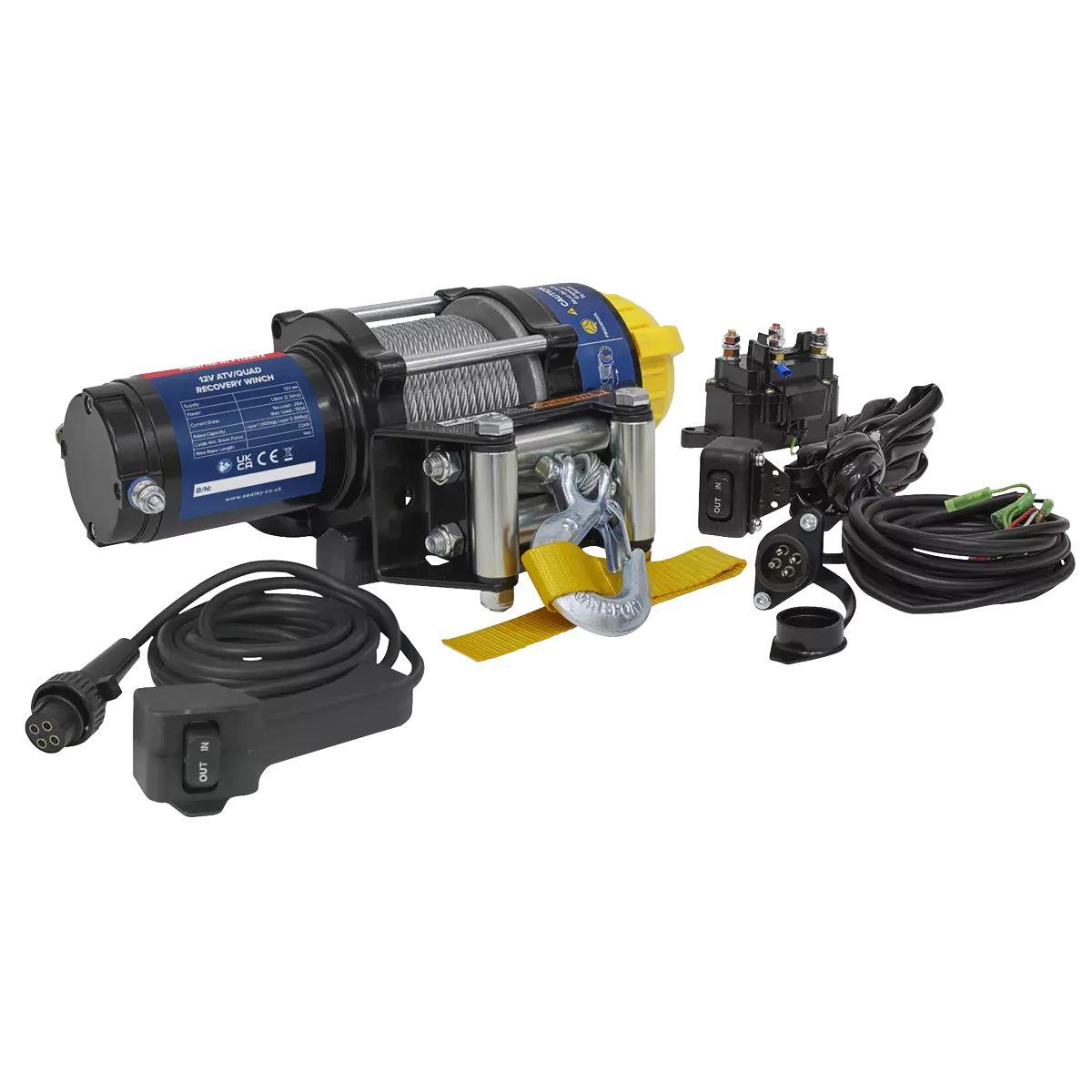 Sealey ATV1135 12V ATV/Quad Recovery Winch 1135kg Line Pull