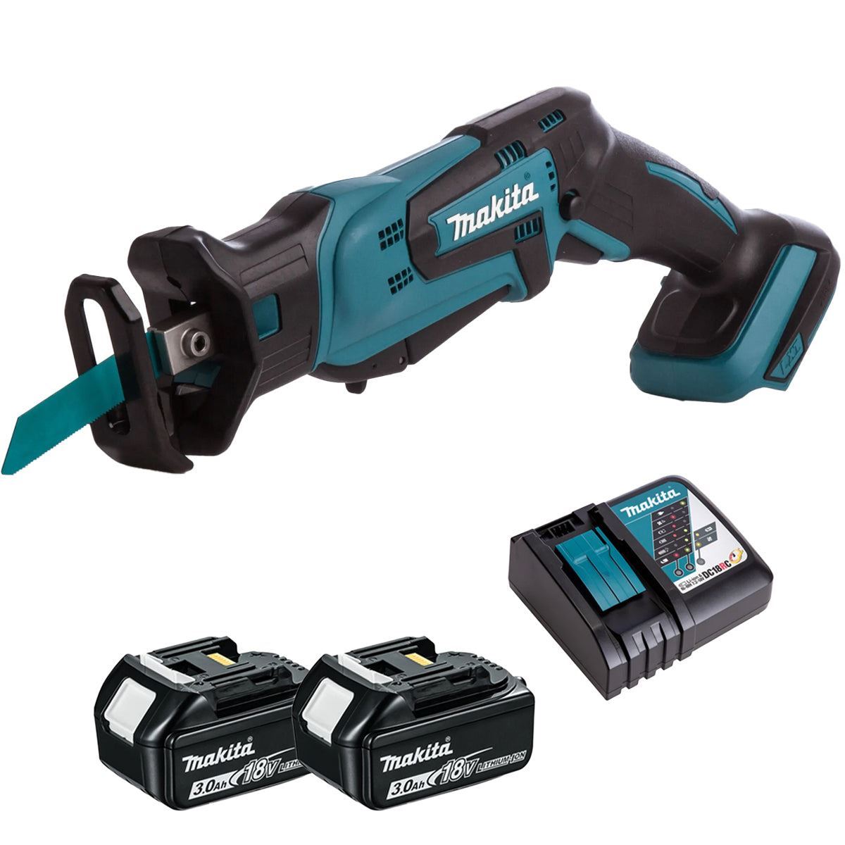 Makita DJR183Z 18V Reciprocating Saw with 2 x 3.0Ah Battery & Charger