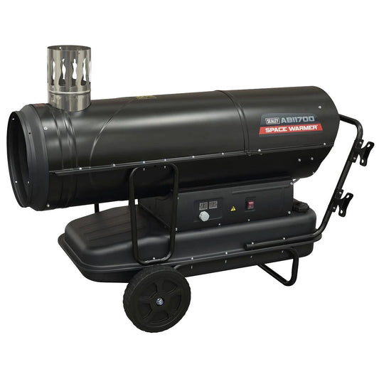 Sealey ABI1700 Space Warmer Indirect Kerosene/Diesel Heater with Wheels 230V/900W