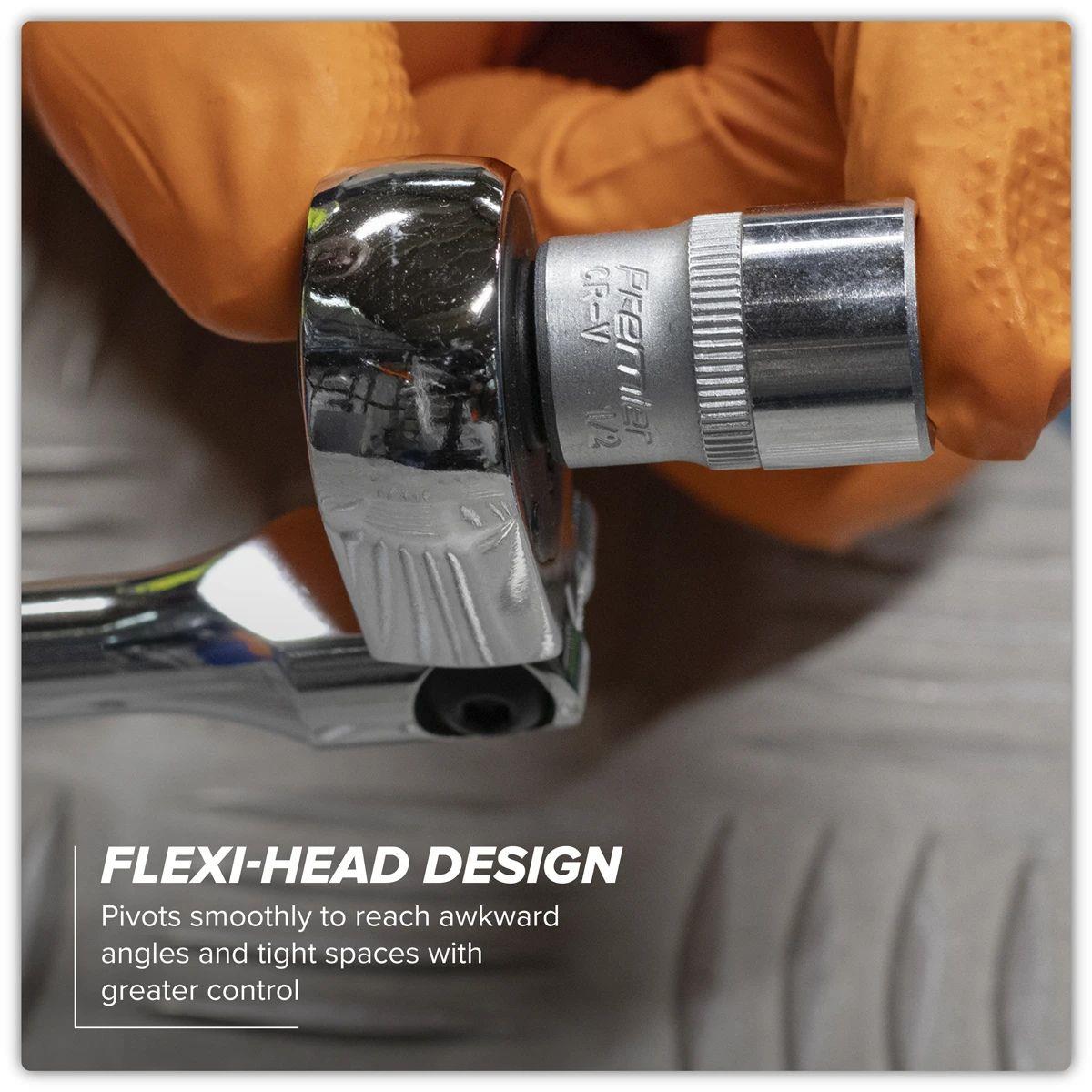 Sealey S01333 Extra-Long Flexi-Head Ratchet Wrench Set 3pc