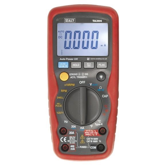 Sealey TA304 Digital Automotive Analyser 15 Function with IC/IR