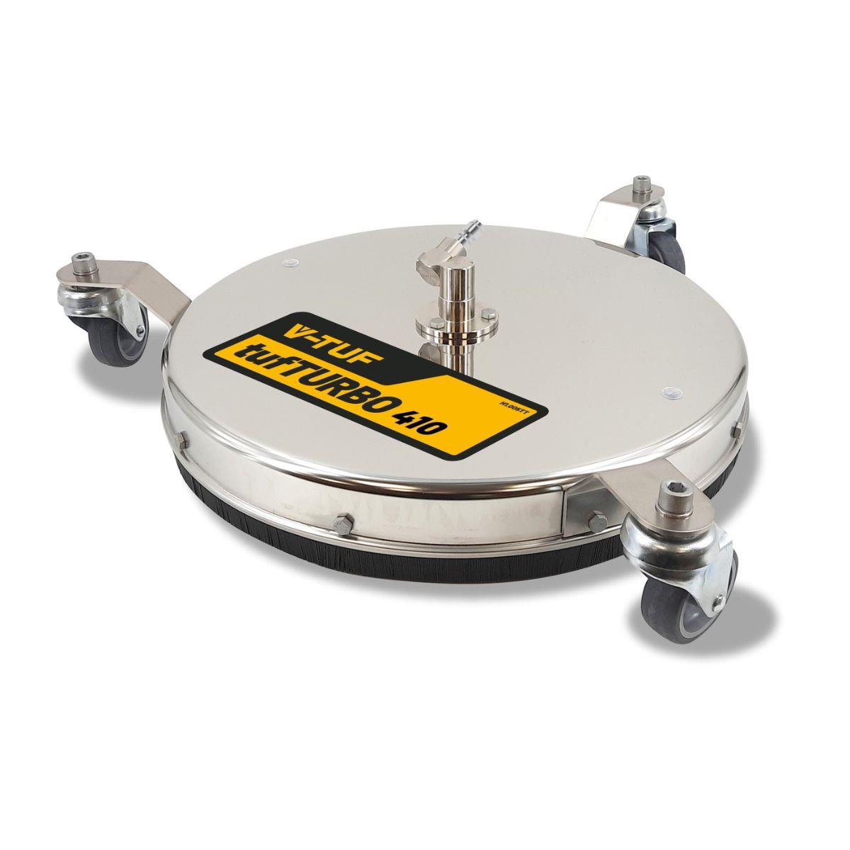V-TUF H1.005TT Surface Cleaner 410mm Stainless Steel 275 Bar with Wheels 150 Degree 3 Castor Wheels