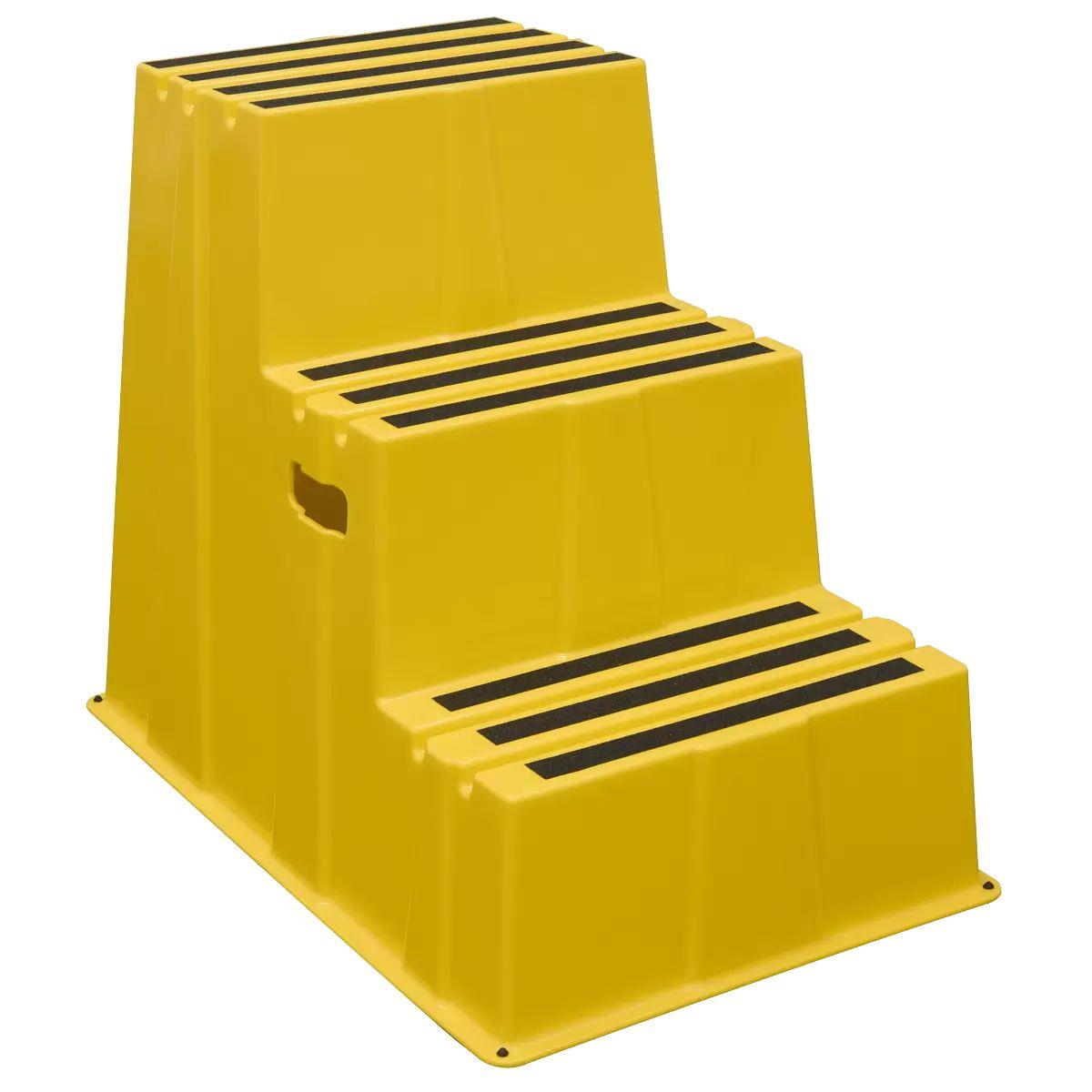 Sealey KS7 Heavy-Duty 3-Step Safety Steps with Anti-Slip Treads 150kg Capacity, Yellow EN 14183