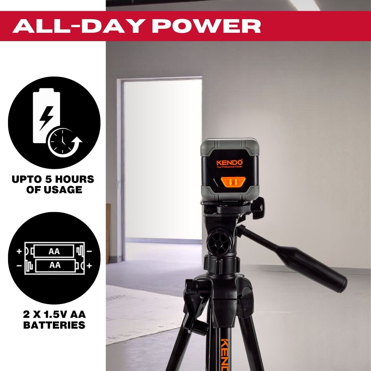 Kendo 20m Self-Levelling Laser Level with 360° Bracket