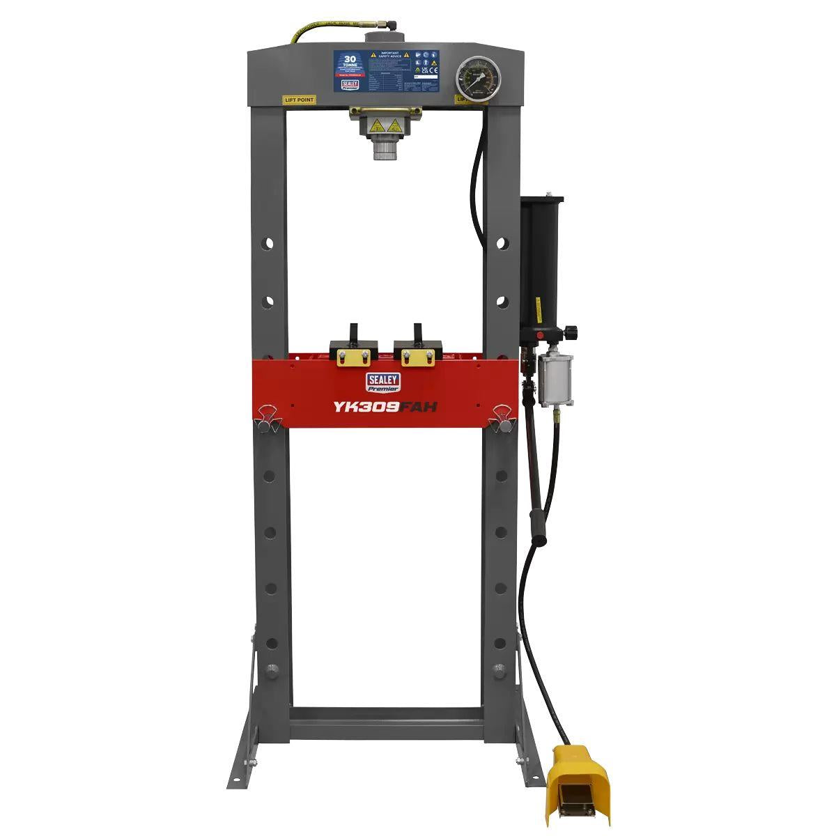 Sealey YK309FAH Premier Heavy-Duty Air/Hydraulic Floor Type Press with Foot Pedal 30 Tonne