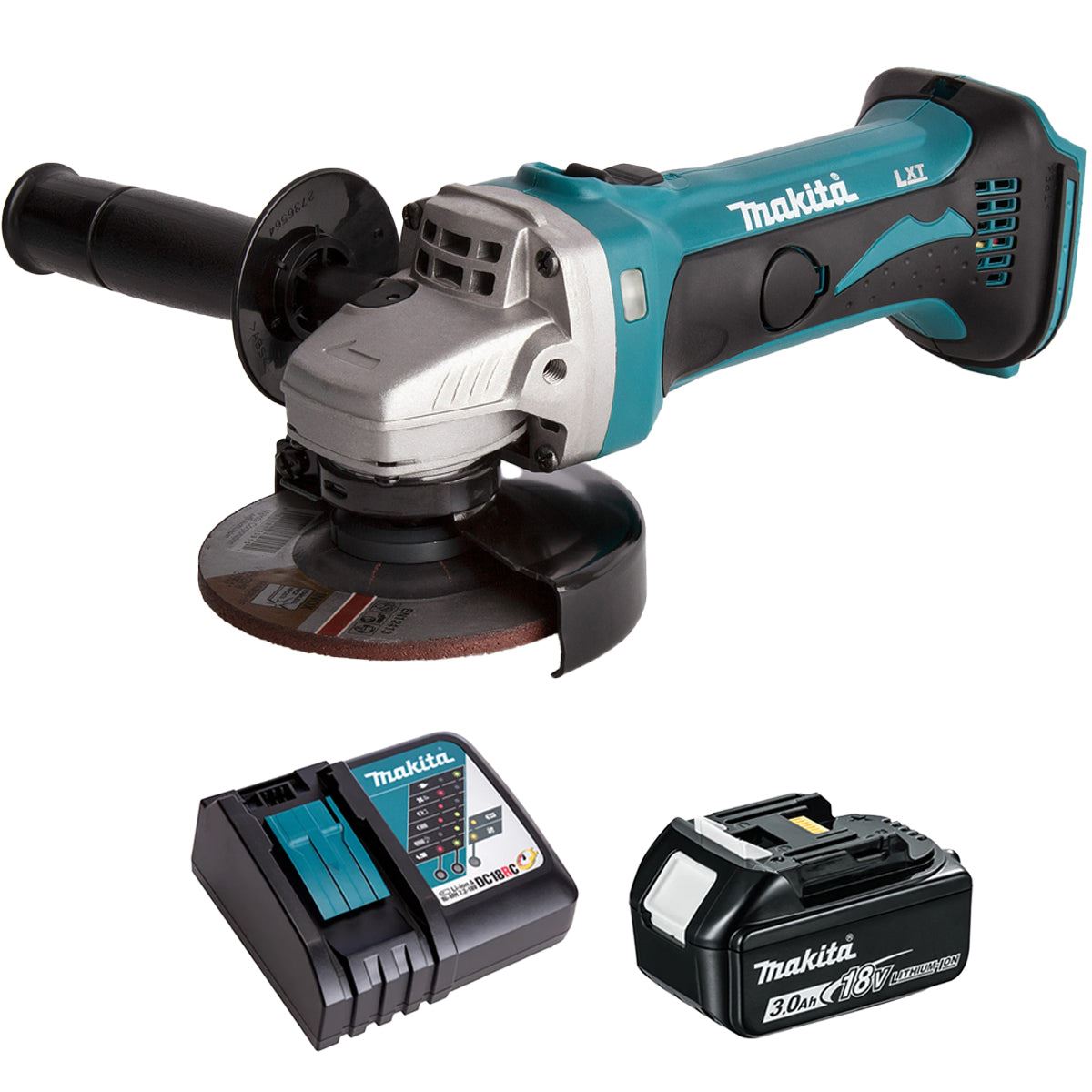Makita DGA452Z 18V 115mm Angle Grinder with 1 x 3.0Ah Battery & Charger