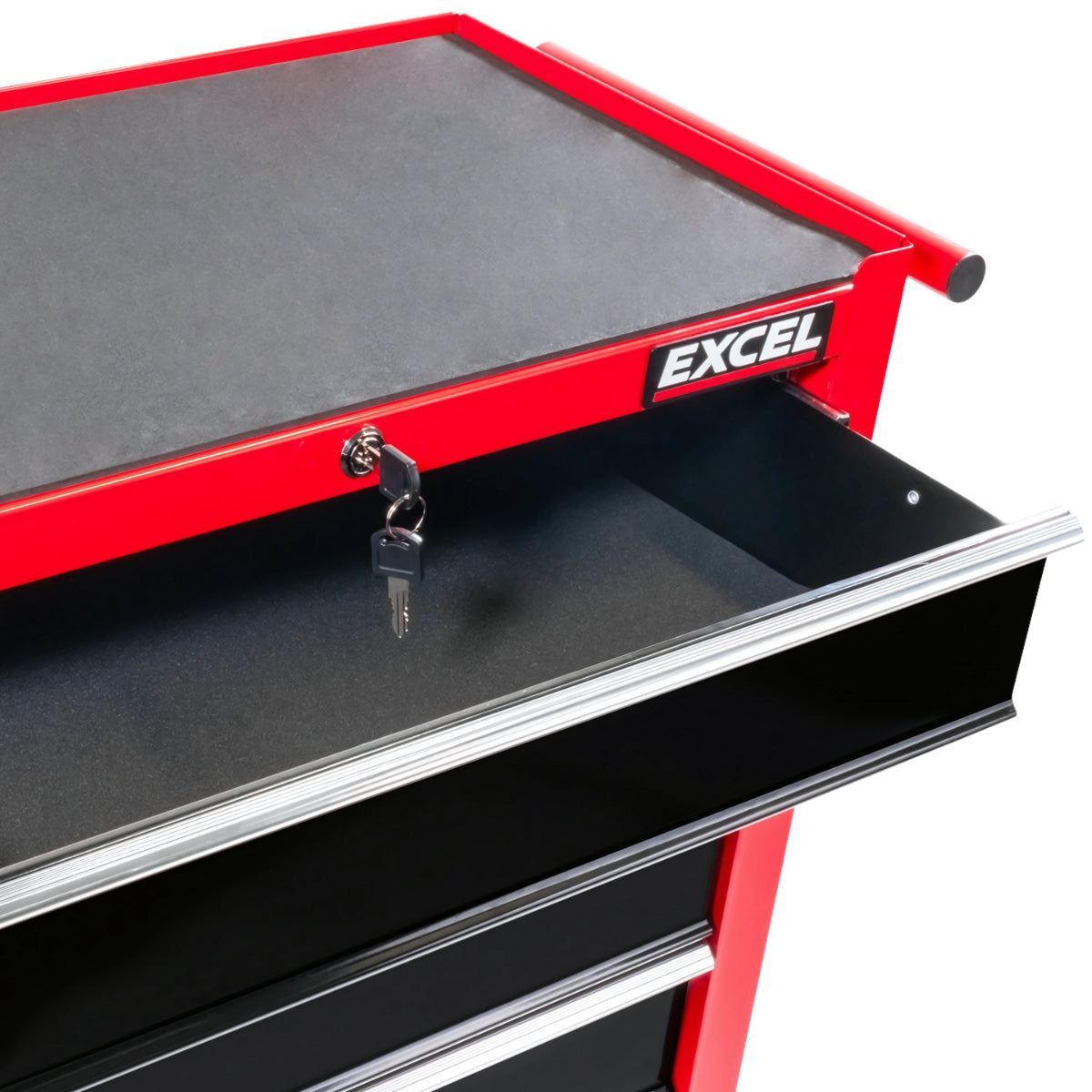 Excel 14 Drawers Tool Chest Storage Roller Cabinet Black and Red