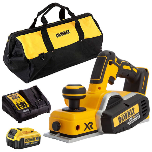 Dewalt DCP580N 18V XR Brushless 82mm Planer with 1 x 4.0Ah Battery Charger & Bag