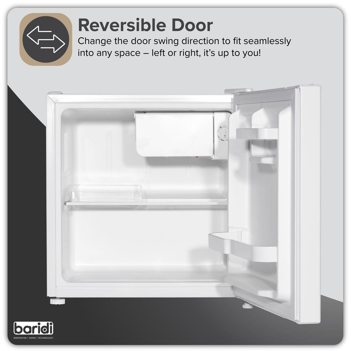 Sealey DH256 Baridi Tabletop Fridge with Ice Box 46L Capacity White