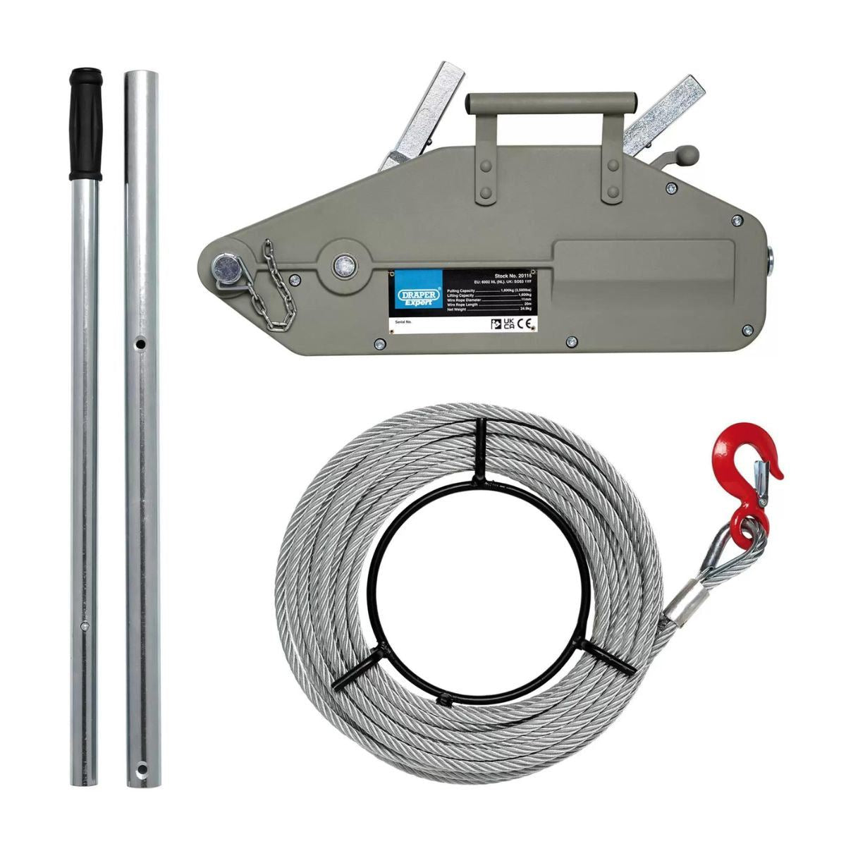 Draper WRP16 Wire Rope Puller 1600kg 20115