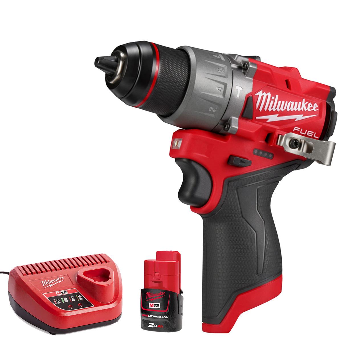 Milwaukee M12FPD2-0 12V Brushless Combi Drill with 1 x 2.0Ah Battery & Charger