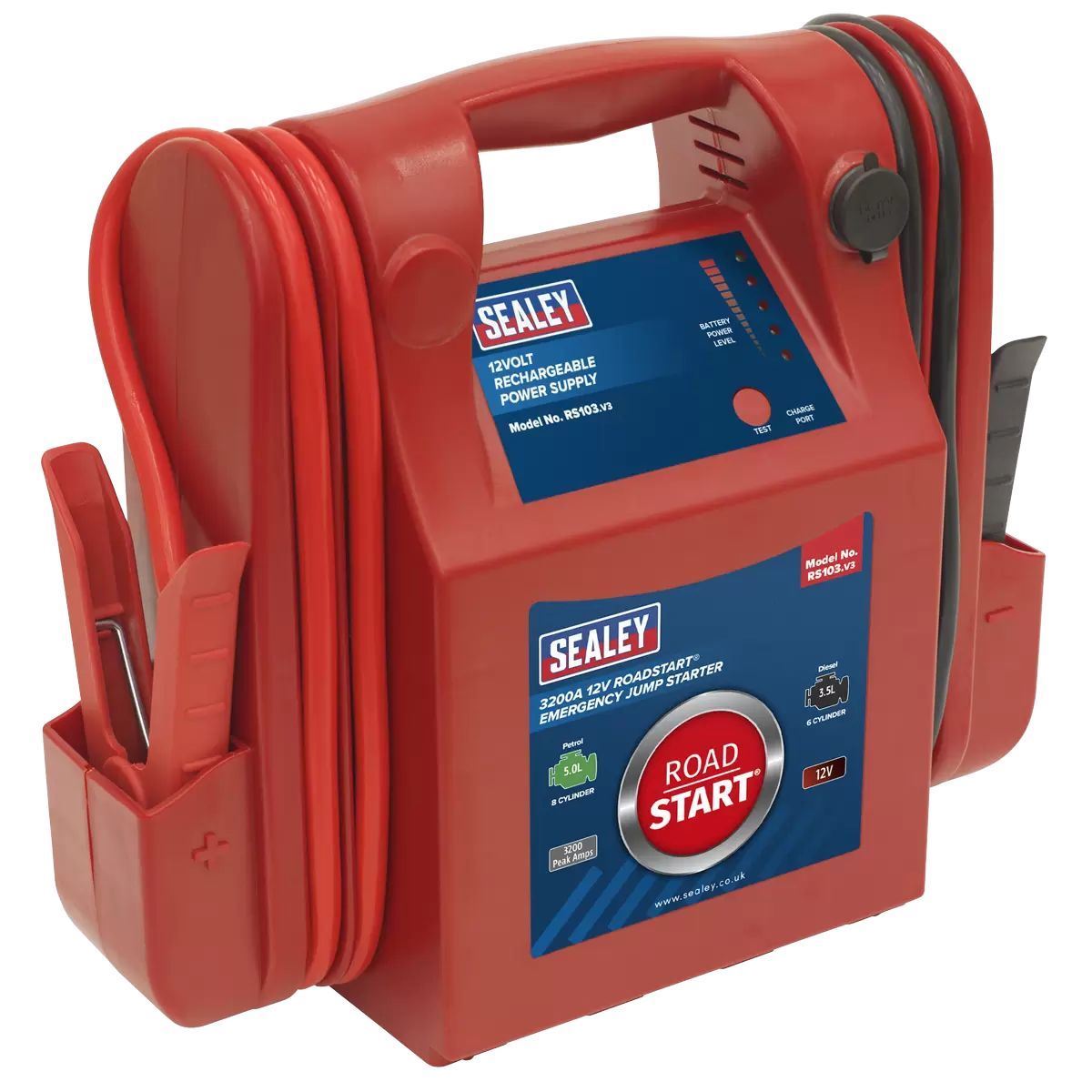 Sealey RS103 12V RoadStart Emergency Power Pack 3200 Peak Amps