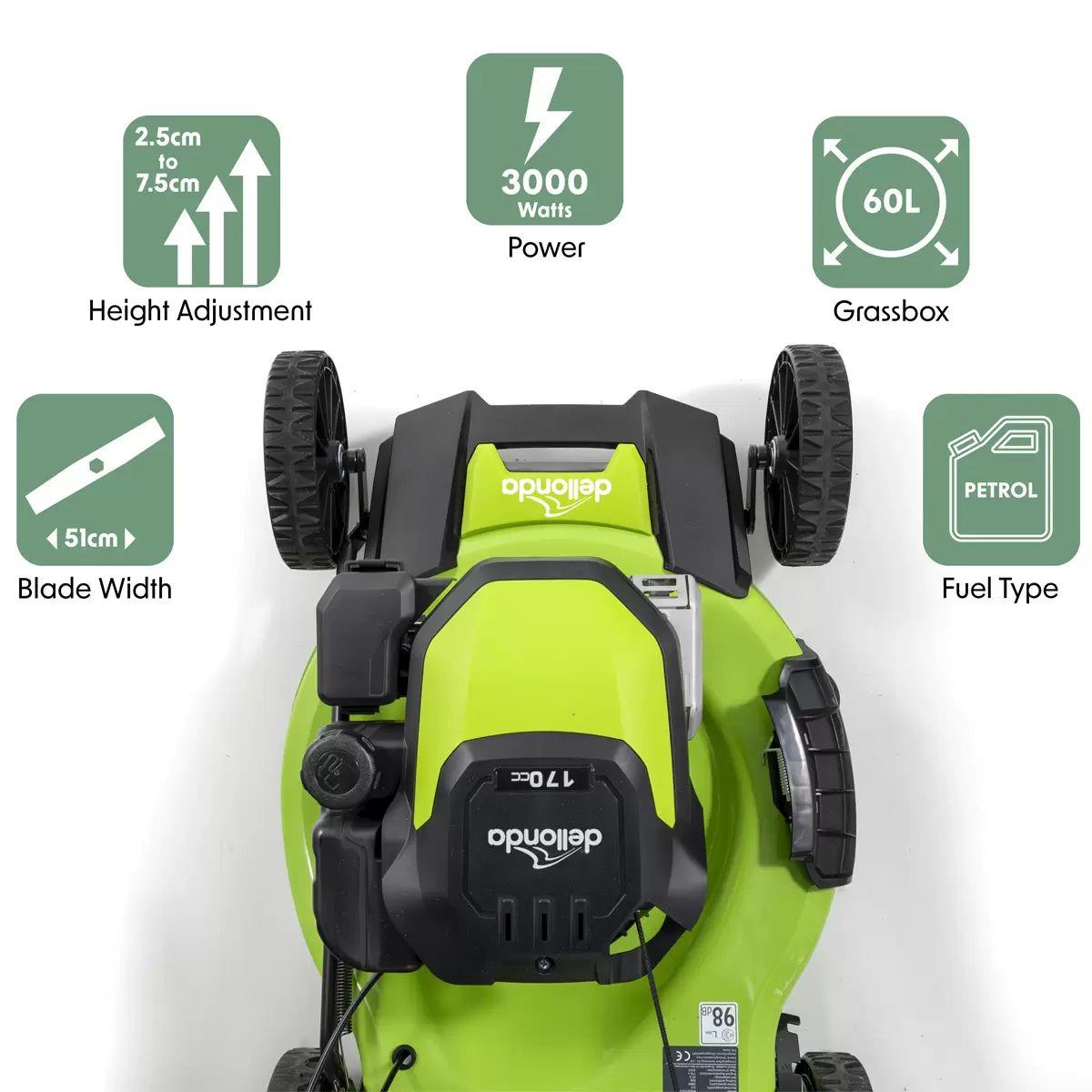 Sealey DG102 Dellonda 4-Stroke Self-Propelled Petrol Lawnmower 20