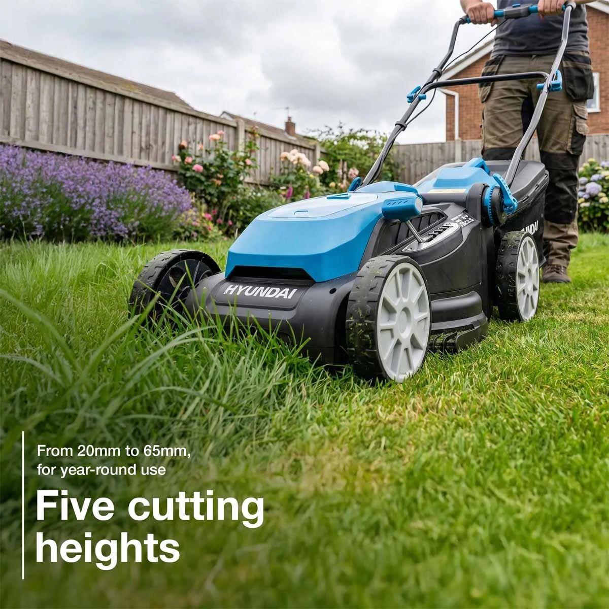Hyundai HY40CLM38 2 x 20V Brushless Cordless Lawnmower 38cm with 2 x 4.0Ah Batteries and Charger