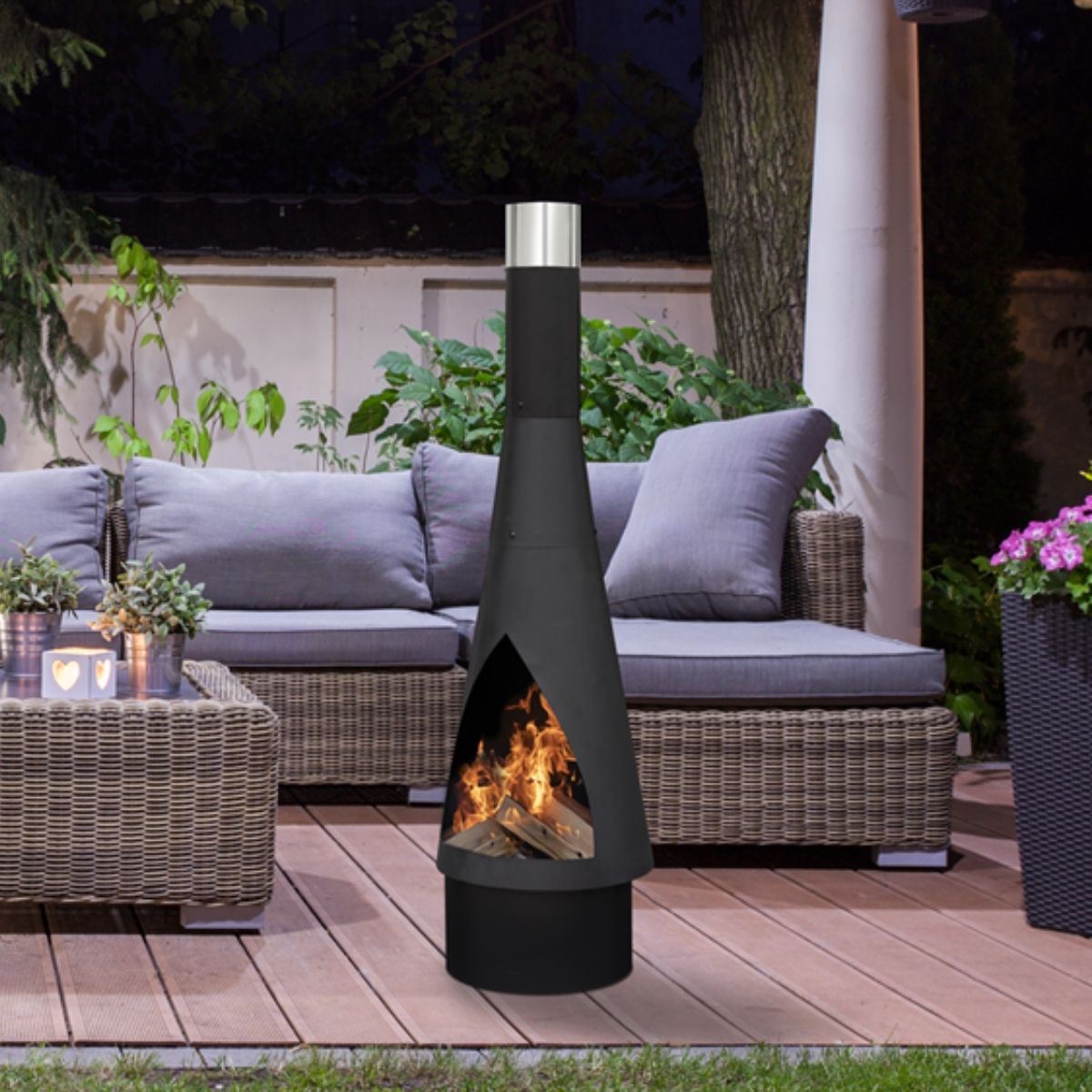 Sealey DG109 Dellonda Outdoor Chiminea Black Steel