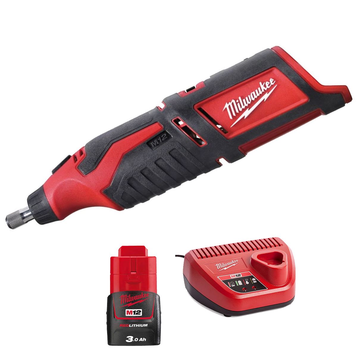 Milwaukee C12RT-0 12V Rotary Multi Tool with 1 x 3.0Ah Battery & Charger