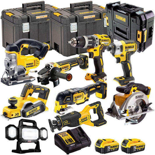 Dewalt 18V 9 Piece Power Tool Kit with 2 x 5.0Ah Batteries T4TKIT-499