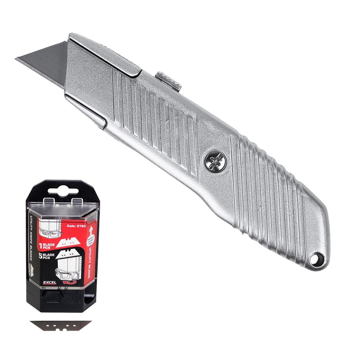 Excel Trimming Knife & 5 Blades with Dispenser 100 Piece