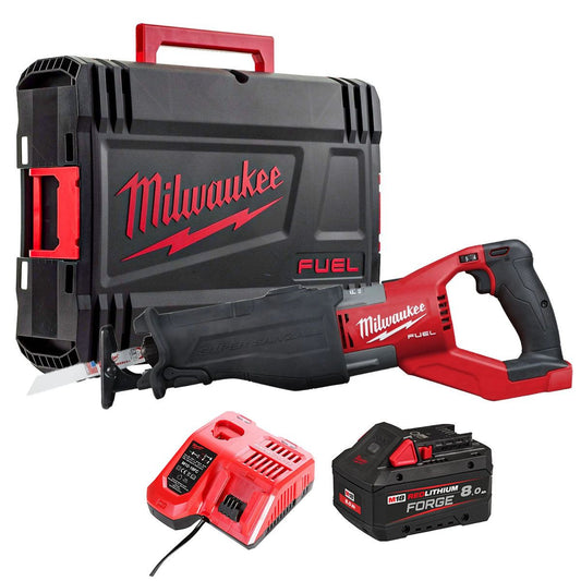 Milwaukee M18FSX-801C M18 FUEL 18V Brushless Super Sawzall with 1 x 8.0Ah Battery Charger & Case 4933499178