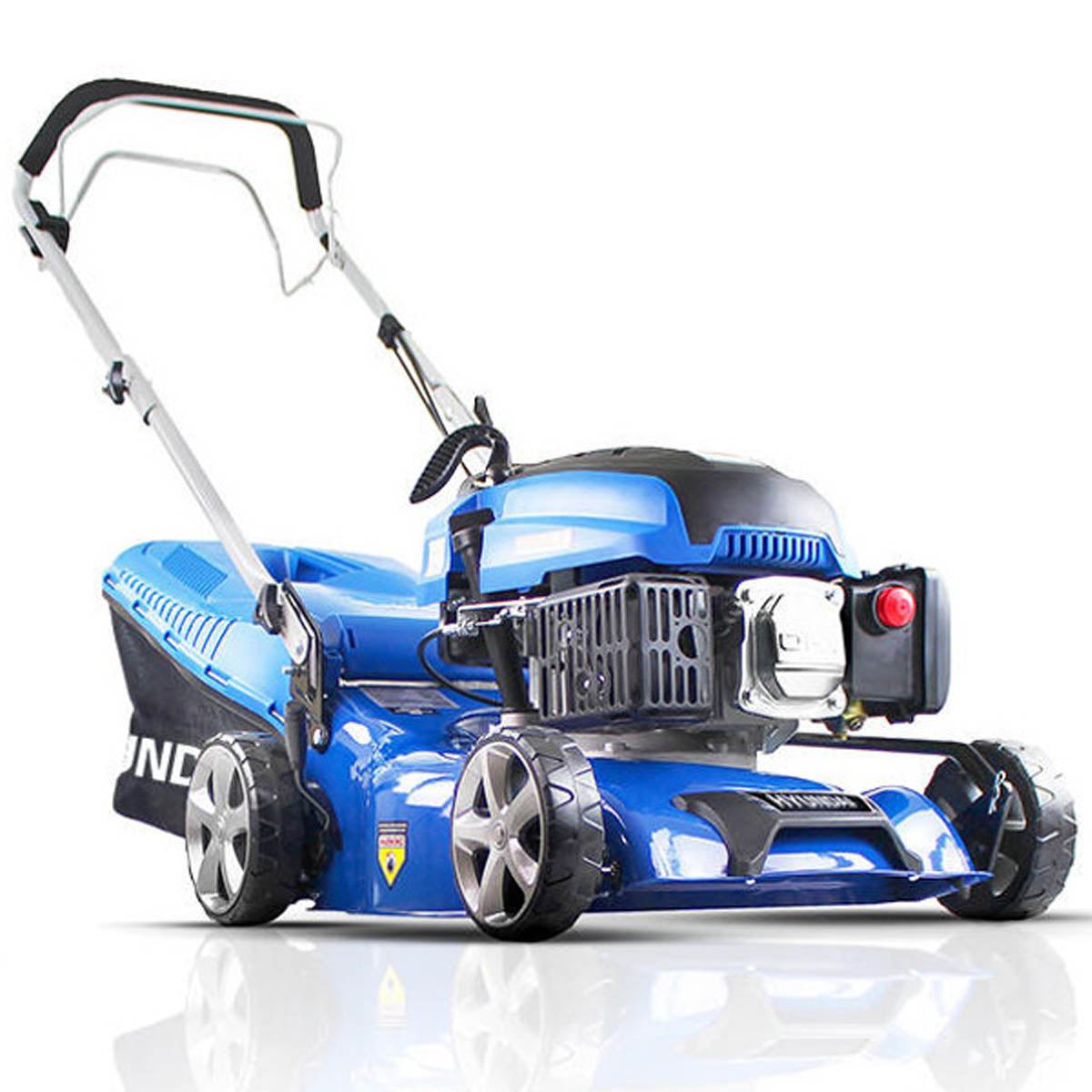 Hyundai HYM430SP 43cm Self-Propelled Petrol Lawnmower 139cc Engine, 25-75mm Cut & Rear Discharge
