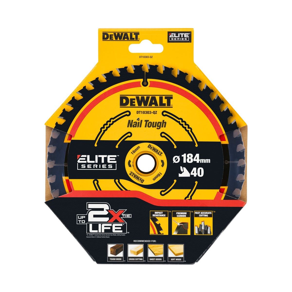 Dewalt DT10303-QZ 184mm 40T Extreme Framing Circular Saw Blade