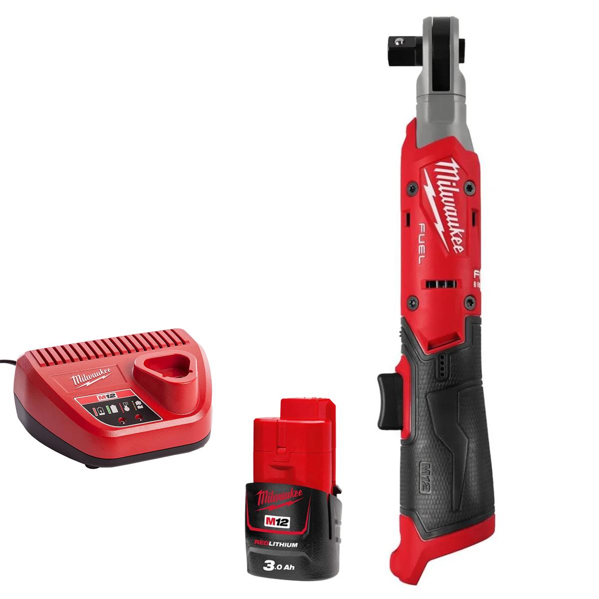 Milwaukee M12FIR12G2-0 12V 1/2in Ratchet With 1 x 3.0Ah Battery & Charger
