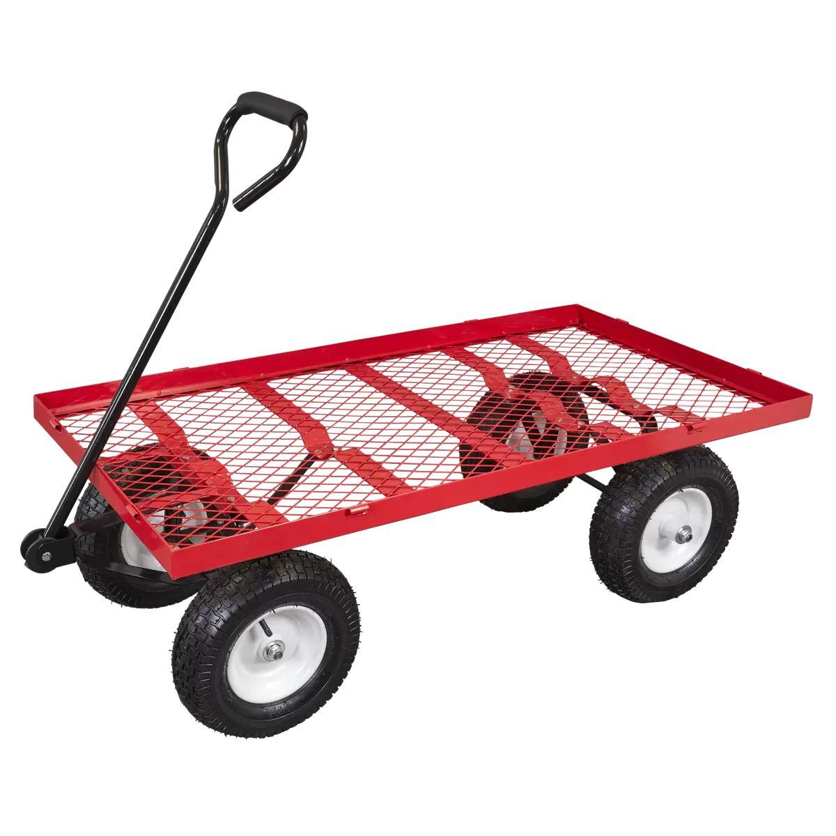 Sealey CST806 Platform Truck with Sides Pneumatic Tyres 450kg Capacity