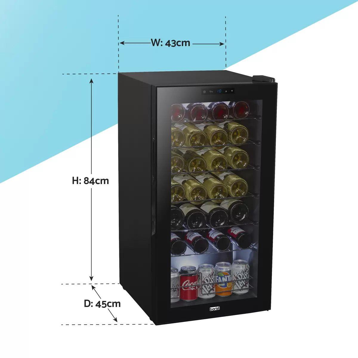 Sealey DH10 Baridi 28 Bottle Tabletop Wine Fridge & Cooler 430 x 450 x 840mm 240V
