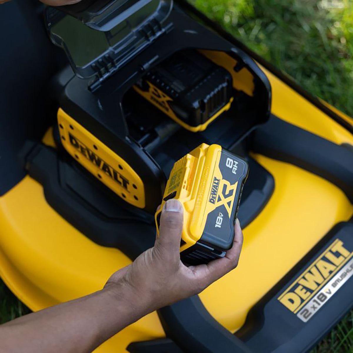 Dewalt DCMWP134N-XJ 36V Brushless Lawn Mower with 2 x 9.0Ah Battery & Charger