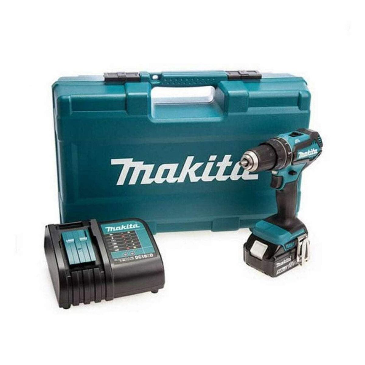 Makita DHP484STX5 18V LXT Brushless Combi Drill With 1 x 5.0Ah Battery, Charger & 101Pc Accessory Case