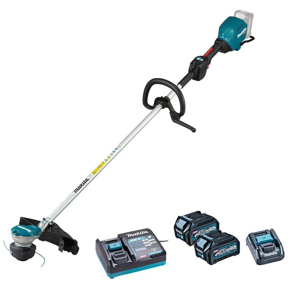 Makita UR003GD201 40V XGT Brushless Line Trimmer 350mm With 2 x 2.5Ah Batteries & Charger